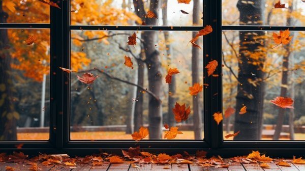  عکس پاییز از پشت پنجره