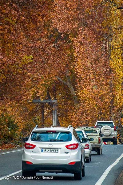 عکس پاییز جاده چالوس