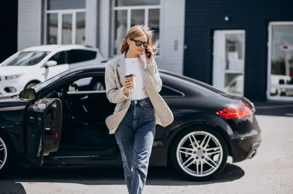 ژست عکس با ماشین شاسی بلند
