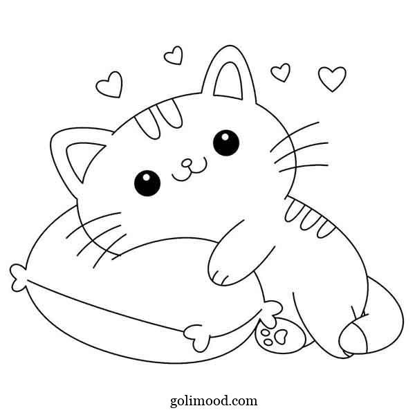 نقاشی گربه دخترانه