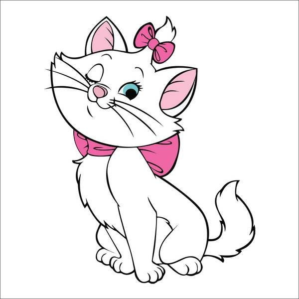 نقاشی گربه دخترانه