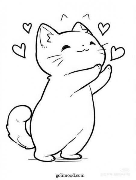 نقاشی گربه دخترانه