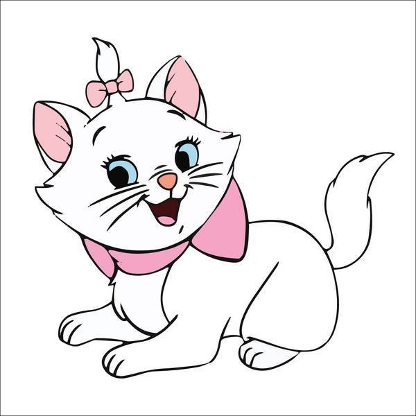 نقاشی گربه دخترانه
