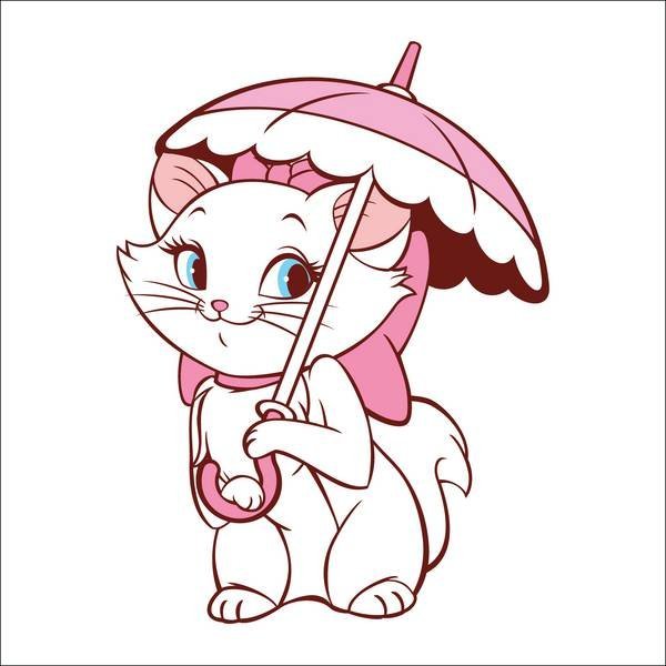 نقاشی گربه دخترانه