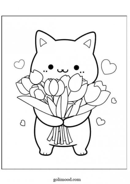 نقاشی گربه دخترانه