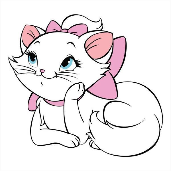 نقاشی گربه دخترانه
