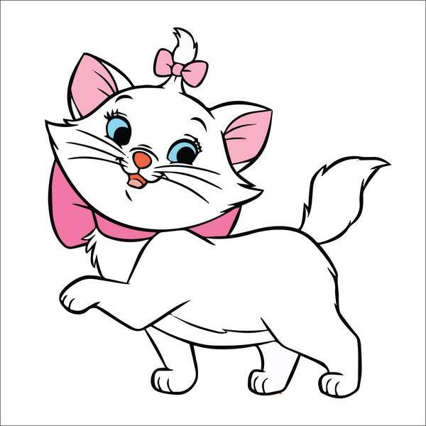 نقاشی گربه دخترانه