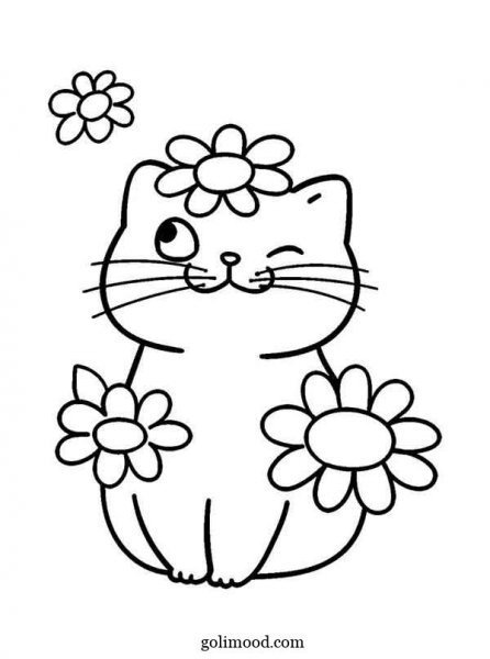 عکس نقاشی گربه زیبا و آسان