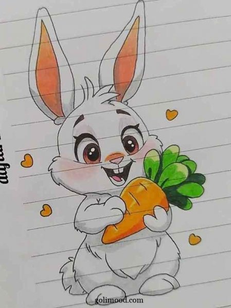  نقاشی خرگوش با هویج