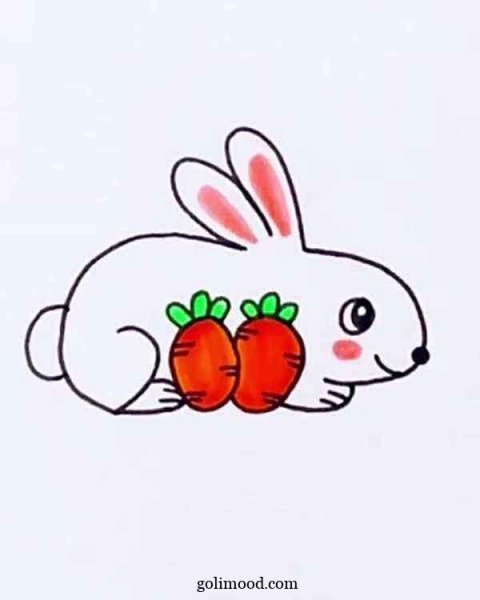  نقاشی خرگوش با هویج فانتزی