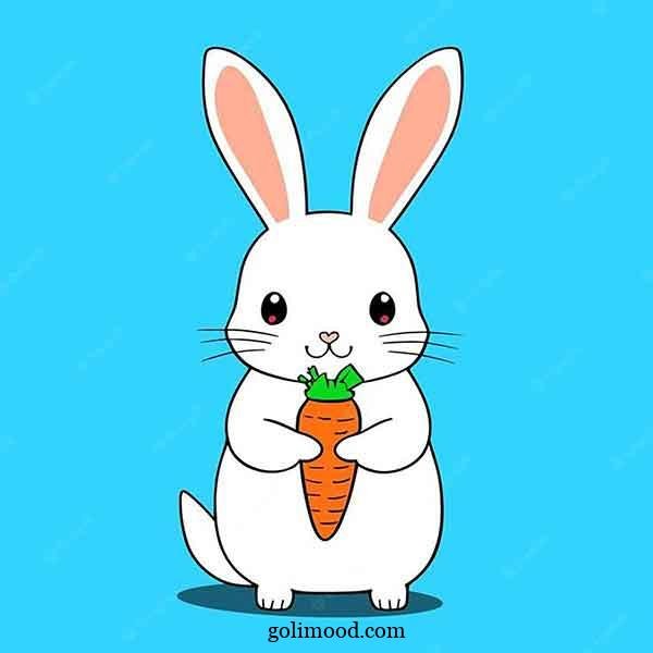 نقاشی خرگوش با هویج فانتزی