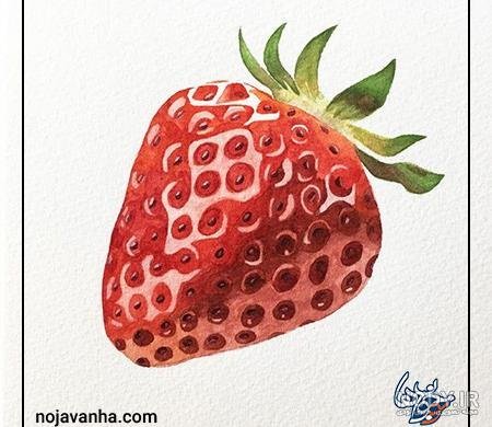 عکس نقاشی توت فرنگی آسان