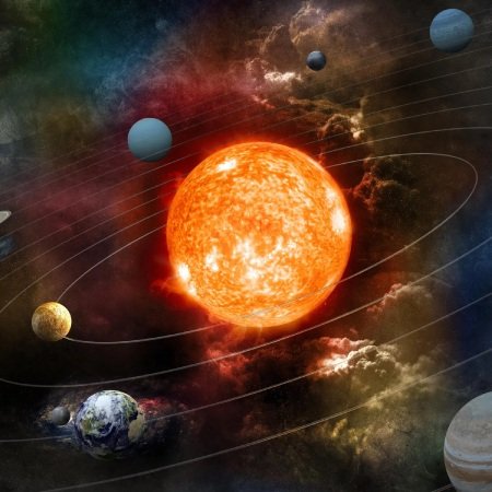 عکس کهکشان راه شیری و سیاره ها