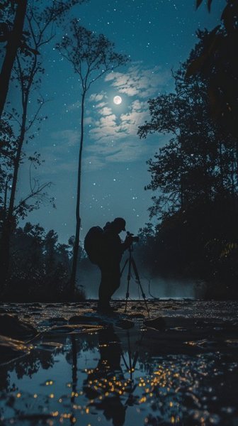  عکس شب پر ستاره و ماه