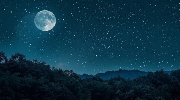  عکس شب پر ستاره و ماه