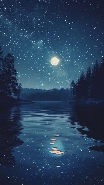  عکس شب پر ستاره و ماه