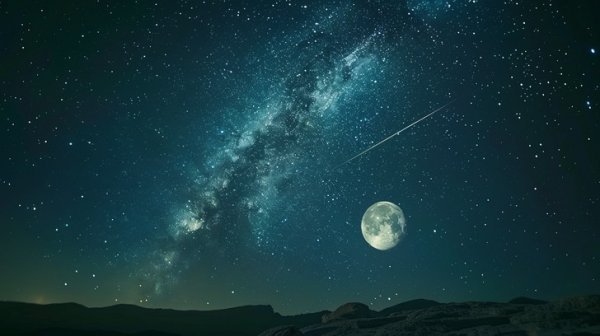  عکس شب پر ستاره و ماه