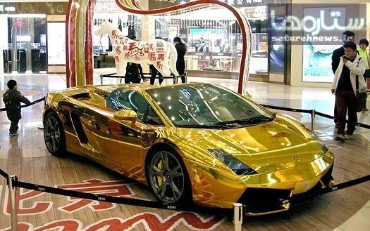  عکس ماشین لامبورگینی طلایی