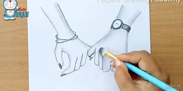  نقاشی دو دست با قلم سیاه با کیفیت فول اچ دی