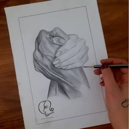  نقاشی دو دست با قلم سیاه با کیفیت فول اچ دی