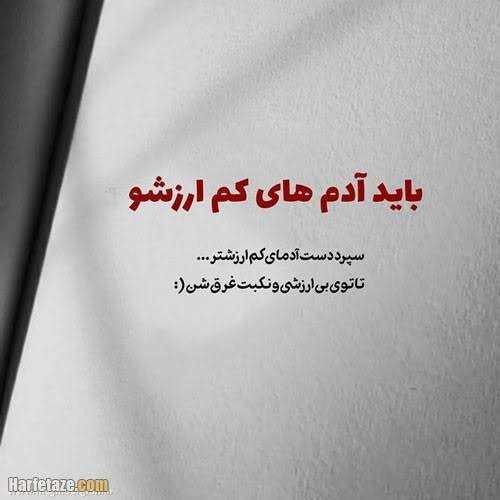  عکس نوشته تیکه دار آدم بی ارزش