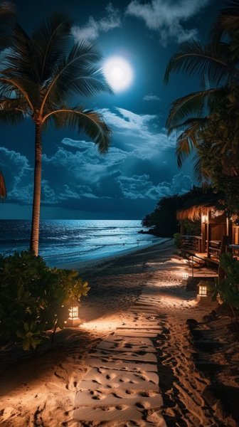 عکس دریا در شب