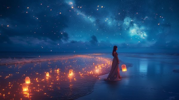  عکس دریا در شب