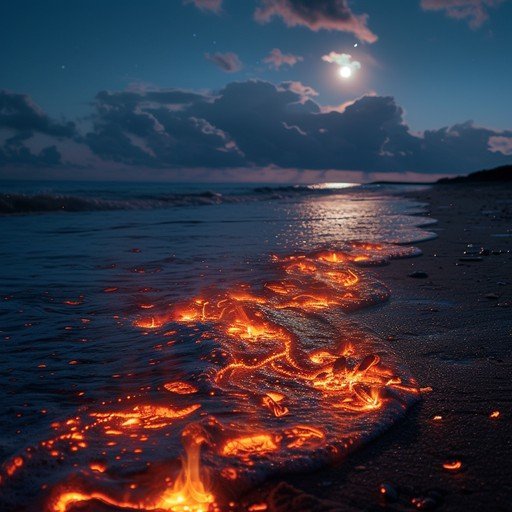  عکس دریا در شب