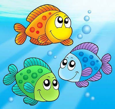 نقاشی رودخانه و ماهی