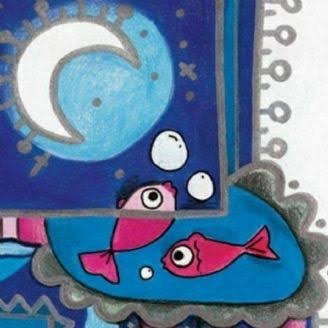  نقاشی رودخانه و ماهی