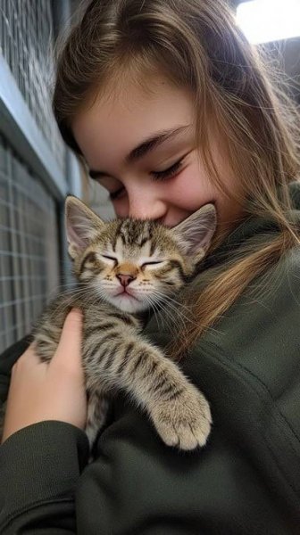  عکس گربه با دختر بچه