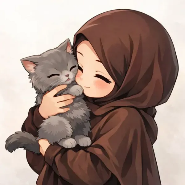  عکس دختر با گربه کیوت