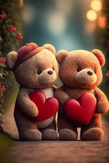  والپیپر خرس کارتونی عاشقانه برای گوشی