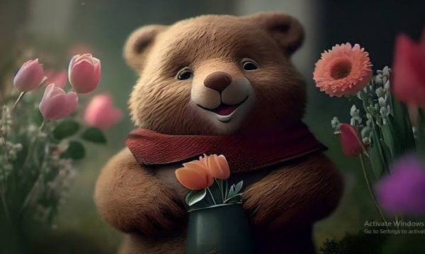  والپیپر خرس کارتونی عاشقانه برای گوشی