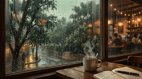  عکس پروفایل کافه لاکچری در شب بارانی