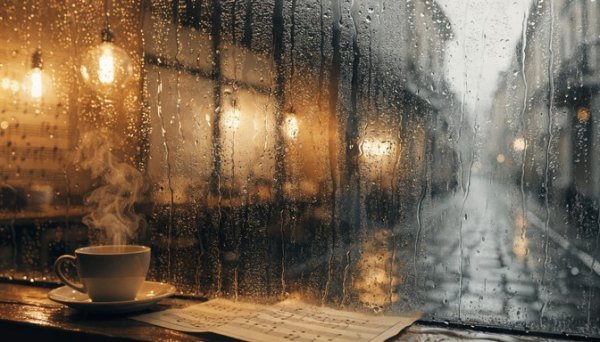  عکس پروفایل کافه لاکچری در شب بارانی