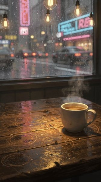  عکس پروفایل کافه لاکچری در شب بارانی