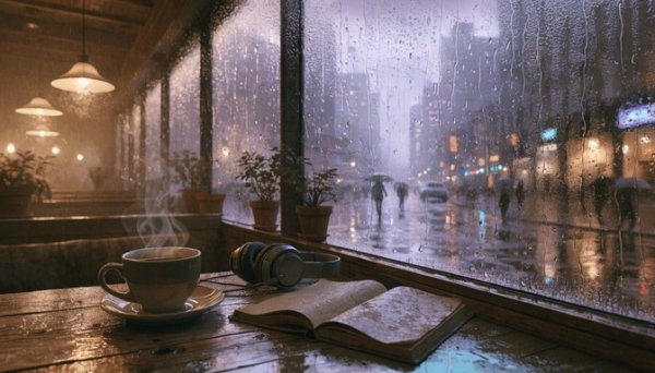  عکس پروفایل کافه لاکچری در شب بارانی
