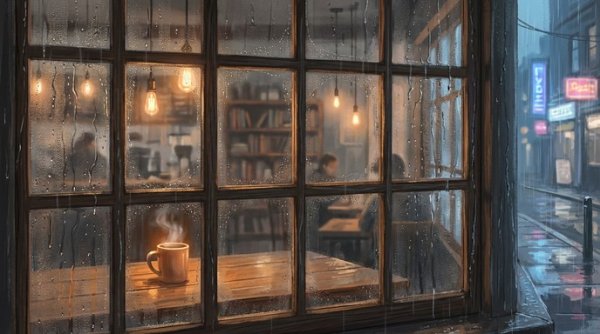  عکس پروفایل کافه لاکچری در شب بارانی