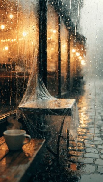  عکس پروفایل کافه لاکچری در شب بارانی