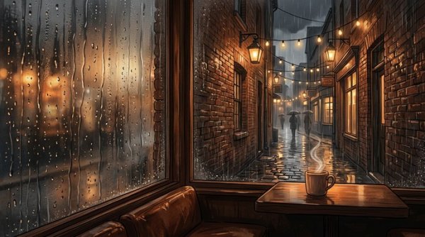  عکس پروفایل کافه لاکچری در شب بارانی