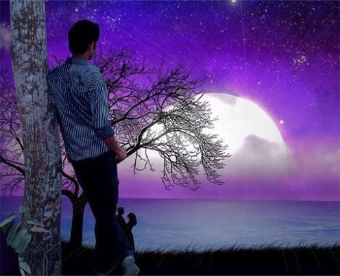  بک گراند پسر تنها در تاریکی شب با کیفیت بالا