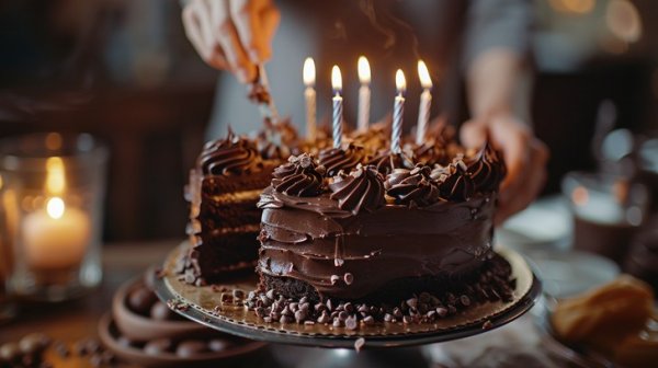  عکس کیک تولد ساده خانگی با شمع های رنگارنگ