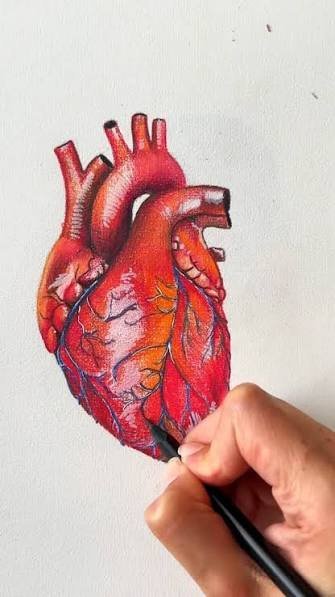  نقاشی قلب قرمز
