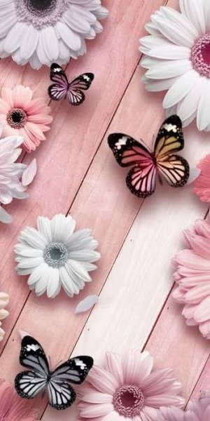  بک گراند فانتزی پروانه های صورتی دخترانه