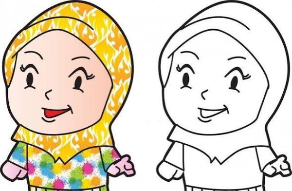  زیباترین تصویر نقاشی دختر با حجاب