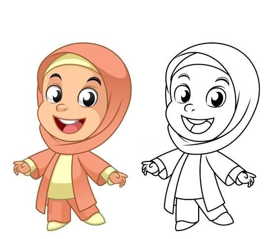  زیباترین تصویر نقاشی دختر با حجاب