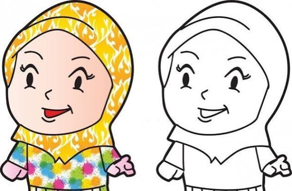  نقاشی دختر با حجاب زیبا