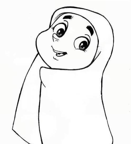  نقاشی دختر با حجاب زیبا
