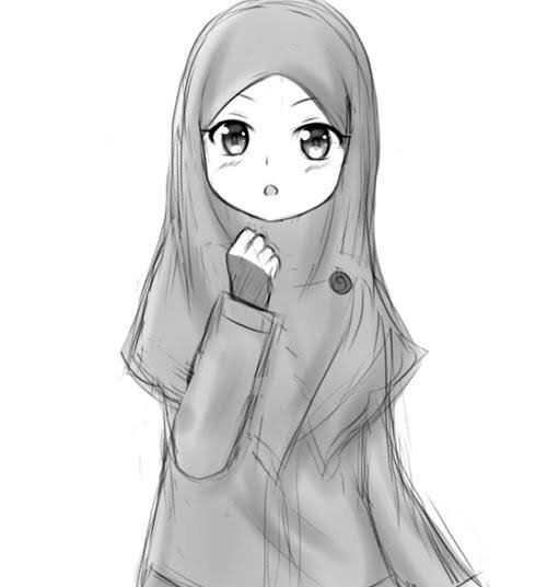  نقاشی دختر با حجاب زیبا